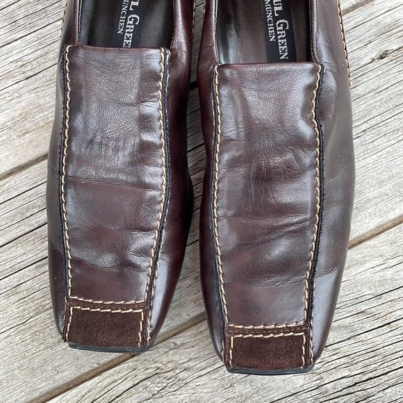 Paul Green Munchen Brown Suede & Leather Sz 5.5 Driving Shoes Square Toe Women’s - Picture 3 of 8